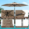 Costway 7.5 ft Solar Powered Patio Umbrella with LED Lights Push Button Tilt Crank Handle Brown