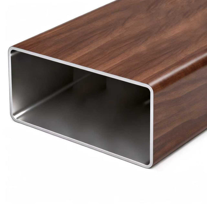 Liam Modern Rectangle Clear Tempered Glass Coffee Table,Walnut