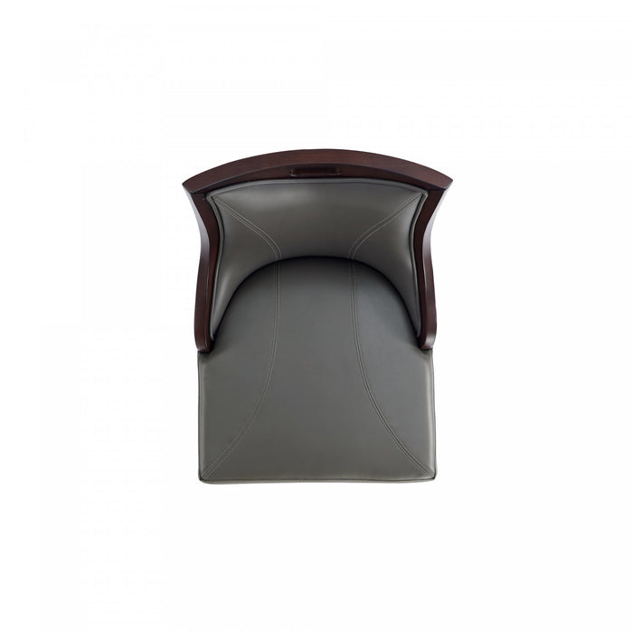 Emperor Traditional Wood Upholstered Barstool in Graphite - Set of 3