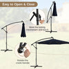 Costway 10FT Patio Solar-Lighted 112 LED Cantilever Offset Umbrella Crank Tilt Outdoor