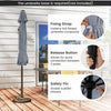 Costway Patio Umbrella with Push Button Tilt, Crank Handle, 8 Sturdy Ribs for Patio, Garden Gray