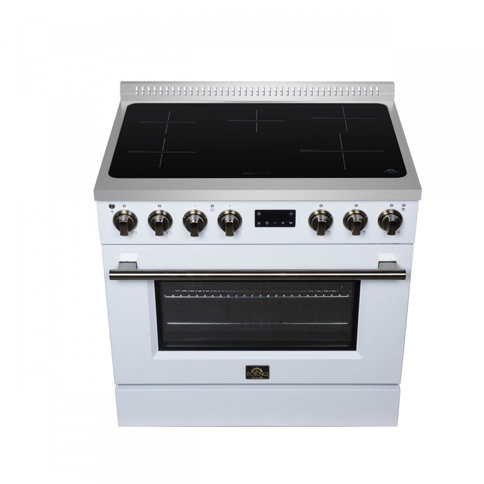 Forno Torino 36 Inch White Induction Range, 5.36 cu.ft - FFSIN0936-36WHT Electric Range