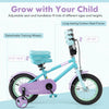 Costway 12" Kids Bike With Adjustable Saddle Handlebar Removable Training Wheels Handbrake Blue