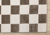 Leopold Checkered Brown White Geometric Area Rug - 6'7" x 9'6"|Carpette géométrique Leopold brune et blanche à motif de carreaux - 6 pi 7 po x 9 pi 6 po