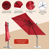 Costway 10x10 ft Patio Offset Cantilever Umbrella Aluminum 360° Rotation Tilt Wine