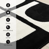 Florence Black White Dynamic Geometric Design, 6'7" x 9'6" Indoor Area Rug | Motif geometrique dynamique noir et blanc Florence, 6'7" x 9'6"