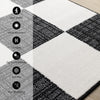 Covington Black White Checkered Pattern Rug, 7'10" x 10'6" Indoor Area Rug | Tapis Covington a Carreaux Noir et Blanc, 7'10" x 10'6"