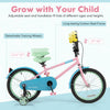 Costway 18" Kids Bike With Adjustable Saddle Handlebar Removable Training Wheels Handbrake Pink