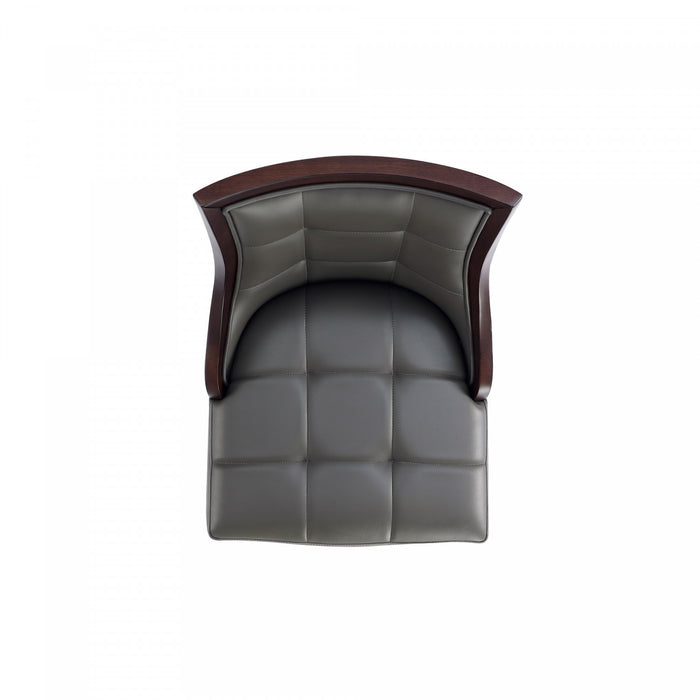 Fifth Avenue Traditional Wood Upholstered Barstool in Graphite - Set of 2