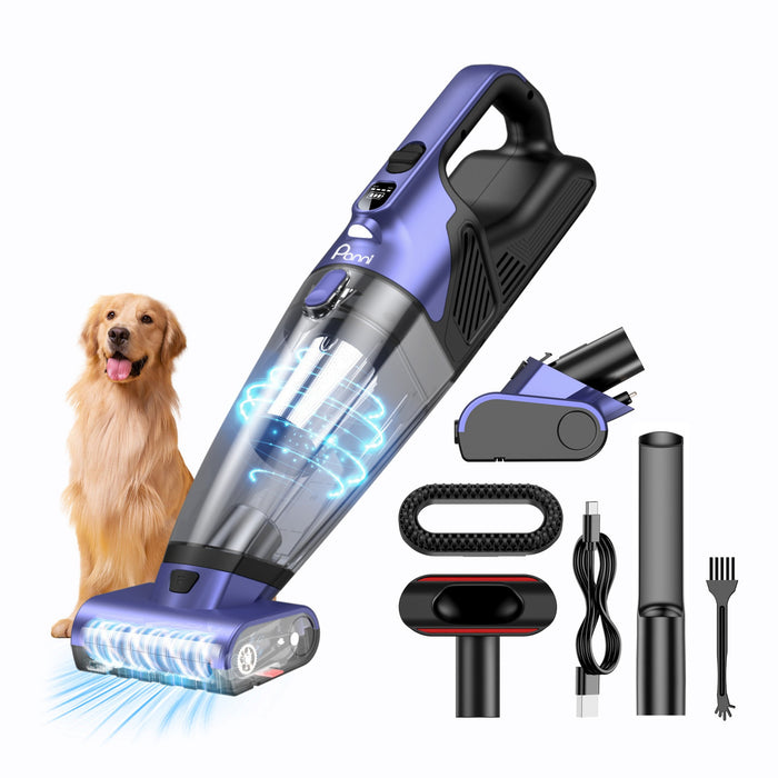 Panni H5398P 16V Cordless Pet Hand Vacuum with Motorized Brush Roll Vacuum Stick Handheld