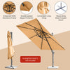 Costway 10x10 ft Patio Offset Cantilever Umbrella Aluminum 360° Rotation Tilt Beige