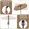 Costway 10 FT Solar Patio Umbrella with 24 LED Lights 8 Ribs & Tilt Adjustment Coffee