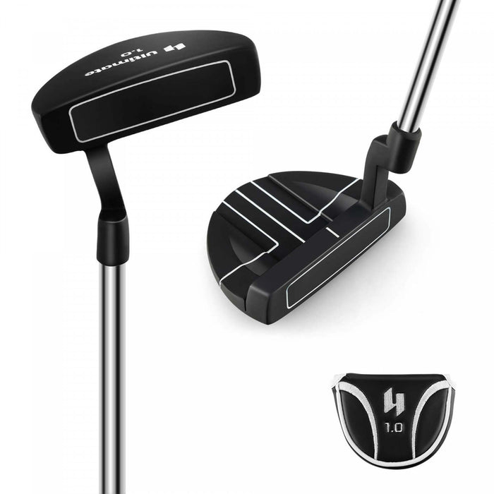 Ultimate 35\" Golf Putter Mallet Style Putter With Alignment Aid Rubber Grip & Head Cover