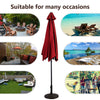 Costway 9FT Patio Umbrella Sun Shade Market Steel Tilt W/ Crank Yard Garden Burgundy