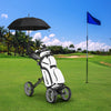 Goplus Folding 4 Wheels Golf Push Cart W/brake Scoreboard Adjustable Handle Gray