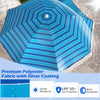Goplus 6.5 FT Outdoor Fringe Patio Umbrella with Carrying Bag Push Button Tilt for Garden Navy