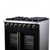 Forno Capriasca 36" Black Gas Range 5.36 cu.ft -FFSGS6460-36BLK | Cuisiniere a gaz noire Capriasca 36 pouces, 5,36 pi³ – FFSGS6460-36BLK