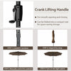 Costway 10 FT 112 LED Solar-Lighted Patio Market Umbrella Crank Tilt Outdoor Coffee