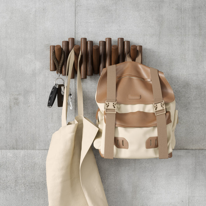 Umbra Picket Rail Wall Hooks - Aged Walnut