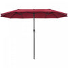 Costway 15FT Patio Double-Sided Umbrella Crank Outdoor Garden Market Sun Shade Wine