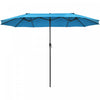 Costway 15FT Patio Double-Sided Umbrella Crank Outdoor Garden Market Sun Shade Blue