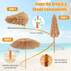 Costway 8 FT Patio Thatched Tiki Umbrella 8 Ribs Portable Hawaiian Hula Beach