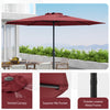 Costway 12 FT Patio Umbrella Outdoor Market Umbrella with Crank Handle 8 Sturdy Ribs Red