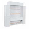 Aiden Murphy Bed with Shelves and LED Lights,Queen Size,White Queen Bed | Aiden Lit escamotable Murphy avec etageres et eclairage LED, taille Queen, blanc