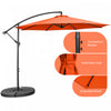 Costway 10 FT Patio Offset Umbrella w/8 Ribs Cross Base Tilt Orange