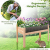 Costway Raised Wooden Garden Bed 31" Elevated Planter Box Plant Terrarium With Drain Holes