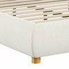 Harold Platform Bed with Boucle Upholstered Round Curved Headboard and Low-Profile Frame,Queen Size,White Queen Bed  | Lit plateforme Harold avec tete de lit incurvee ronde en tapisserie bouclee et cadre bas, taille Queen, blanc