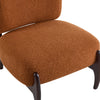 Coco Modern Boucle Lounge Chair with Solid Wood Frame, Orange | Coco Fauteuil de Salon Moderne en Bouclette avec Cadre en Bois Massif, Orange