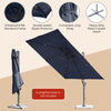 Costway 10x10 ft Patio Offset Cantilever Umbrella Aluminum 360° Rotation Tilt Navy