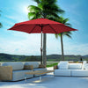 Costway 10Ft Outdoor Market Patio Table Umbrella Push Button Tilt Crank Lift Burgundy Burgundy
