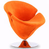 Manhattan Comfort Tulip Polished Chrome Velvet Swivel Accent Chair - Orange|Fauteuil d’appoint pivotant Tulip de Manhattan Comfort en chrome poli et en velours - orange