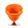 Manhattan Comfort Tulip Polished Chrome Velvet Swivel Accent Chair - Orange|Fauteuil d’appoint pivotant Tulip de Manhattan Comfort en chrome poli et en velours - orange