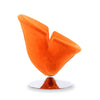 Manhattan Comfort Tulip Polished Chrome Velvet Swivel Accent Chair - Orange|Fauteuil d’appoint pivotant Tulip de Manhattan Comfort en chrome poli et en velours - orange