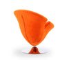 Manhattan Comfort Tulip Polished Chrome Velvet Swivel Accent Chair - Orange|Fauteuil d’appoint pivotant Tulip de Manhattan Comfort en chrome poli et en velours - orange