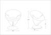 Manhattan Comfort Tulip Polished Chrome Velvet Swivel Accent Chair - White|Chaise d’appoint pivotante Tulip de Manhattan Comfort en chrome poli et en velours - blanche