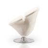 Manhattan Comfort Tulip Polished Chrome Velvet Swivel Accent Chair - White|Chaise d’appoint pivotante Tulip de Manhattan Comfort en chrome poli et en velours - blanche