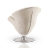 Manhattan Comfort Tulip Polished Chrome Velvet Swivel Accent Chair - White|Chaise d’appoint pivotante Tulip de Manhattan Comfort en chrome poli et en velours - blanche