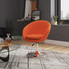 Manhattan Comfort Hopper Polished Chrome Wool Blend Adjustable Height Chair - Orange|Chaise Hopper de Manhattan Comfort à hauteur réglable en chrome poli et en mélange de laine - orange