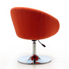 Manhattan Comfort Hopper Polished Chrome Wool Blend Adjustable Height Chair - Orange|Chaise Hopper de Manhattan Comfort à hauteur réglable en chrome poli et en mélange de laine - orange