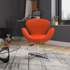 Manhattan Comfort Raspberry Polished Chrome Wool Blend Adjustable Swivel Chair - Orange|Chaise pivotante réglable Raspberry de Manhattan Comfort en chrome poli et en mélange de laine - orange