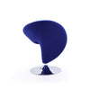Manhattan Comfort Curl Polished Chrome Wool Blend Swivel Accent Chair - Blue|Fauteuil d’appoint pivotant Curl de Manhattan Comfort en chrome poli et en mélange de laine - bleu