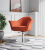 Manhattan Comfort Voyager Brushed Metal Woven Swivel Adjustable Accent Chair - Orange|Chaise d’appoint réglable pivotante Voyager de Manhattan Comfort en métal brossé et en tissu - orange