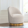 Manhattan Comfort Modern Leela Swivel Chenille Accent Chair - Cream|Fauteuil d’appoint pivotant moderne Leela de Manhattan Comfort en chenille - crème