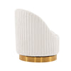 Manhattan Comfort Modern Leela Swivel Chenille Accent Chair - Cream|Fauteuil d’appoint pivotant moderne Leela de Manhattan Comfort en chenille - crème