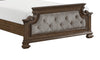 Ambrose Panel Bed with Headboard & Frame, Wooden, Fabric, Brown - King Size | Lit à panneaux Ambrose en bois et en tissu avec tête de lit et cadre de lit, brun - format très grand lit