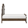Ambrose Panel Bed with Headboard & Frame, Wooden, Fabric, Brown - Queen Size | Lit à panneaux Ambrose en bois et en tissu avec tête de lit et cadre de lit, brun - format grand lit
